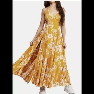 Free People Yellow Floral Maxi Dress